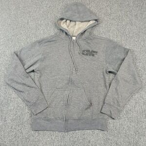 Black Market Fitness Athleisure Zip Up Hoodie Womens Large Gray BMF Graphic